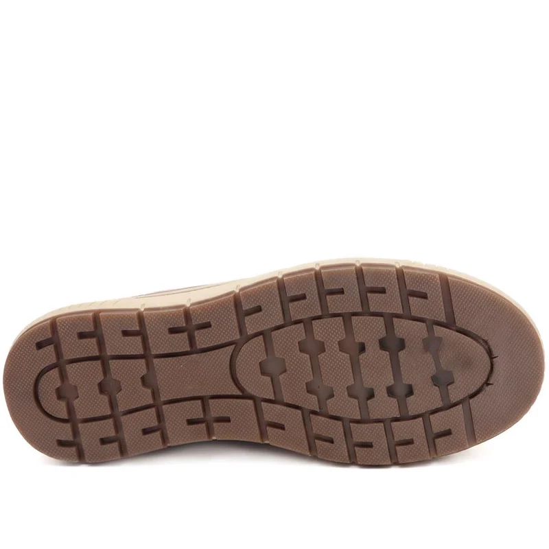 Lace Up Boots With Side Zip - SIN42000 / 328 220 - Tan