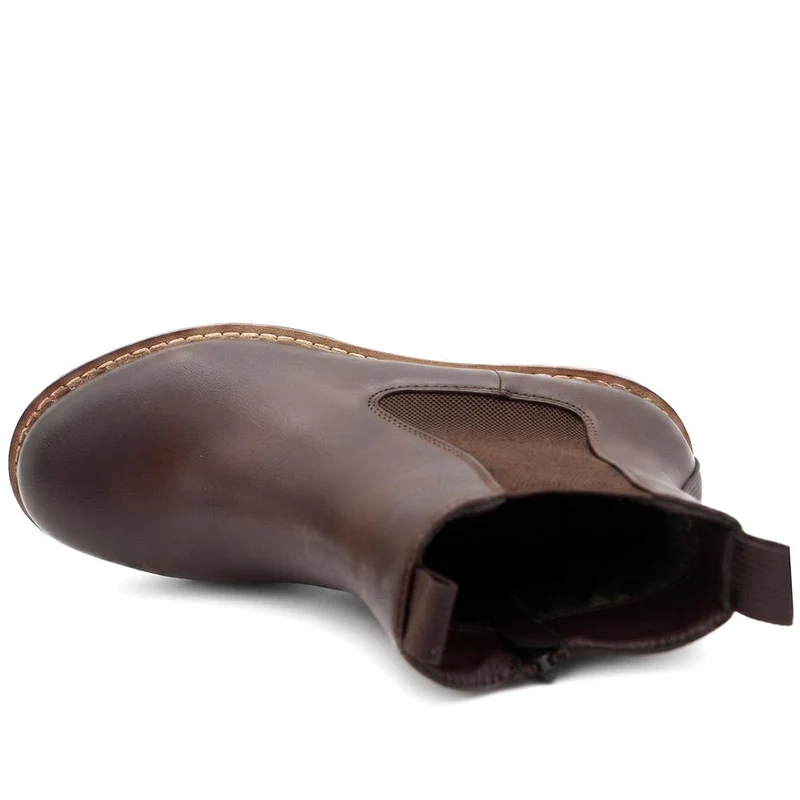 Wide Fit Slip On Boots With Side Zip - WK42004 / 328 123 - Brown