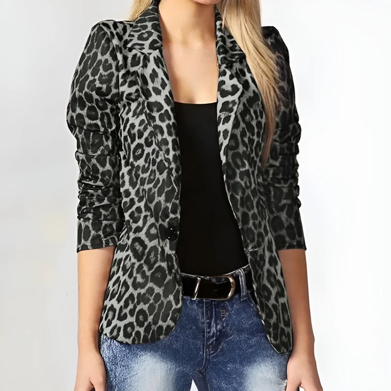 Nevaeh | Blazer mit Animal-Print und Reverskragen