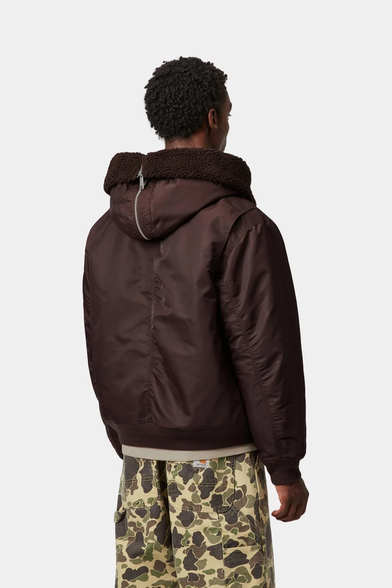 Carhartt WIP Herren Oltera Bomber Kapuzenjacke | Palisander / Angelit