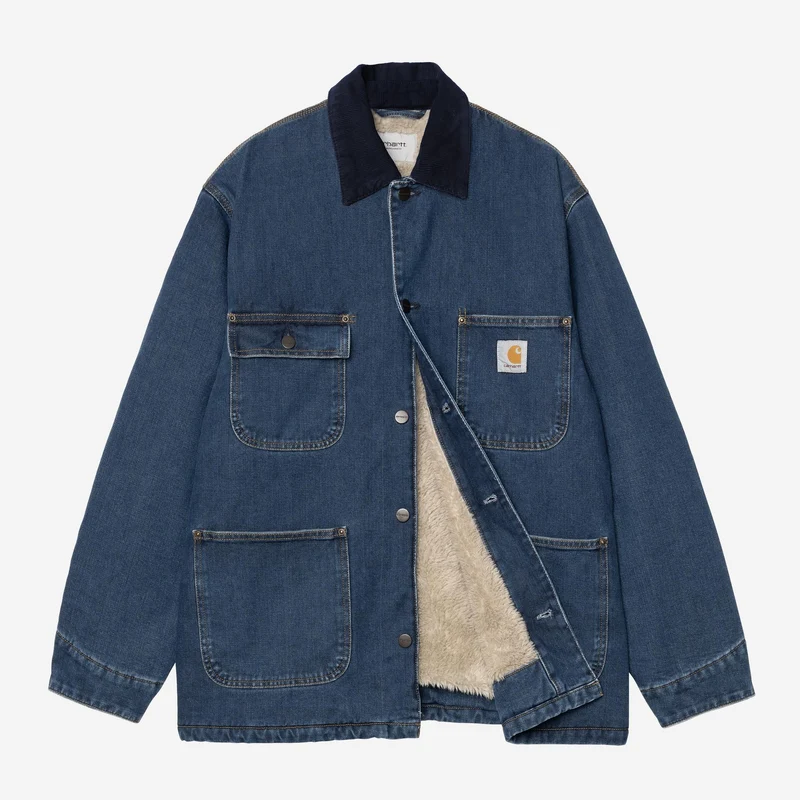 Carhartt WIP OG Chore Maitland Herren-Jeansjacke | Blau/Dunkelblau, Stone-Washed
