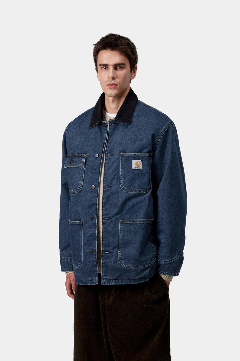 Carhartt WIP OG Chore Maitland Herren-Jeansjacke | Blau/Dunkelblau, Stone-Washed