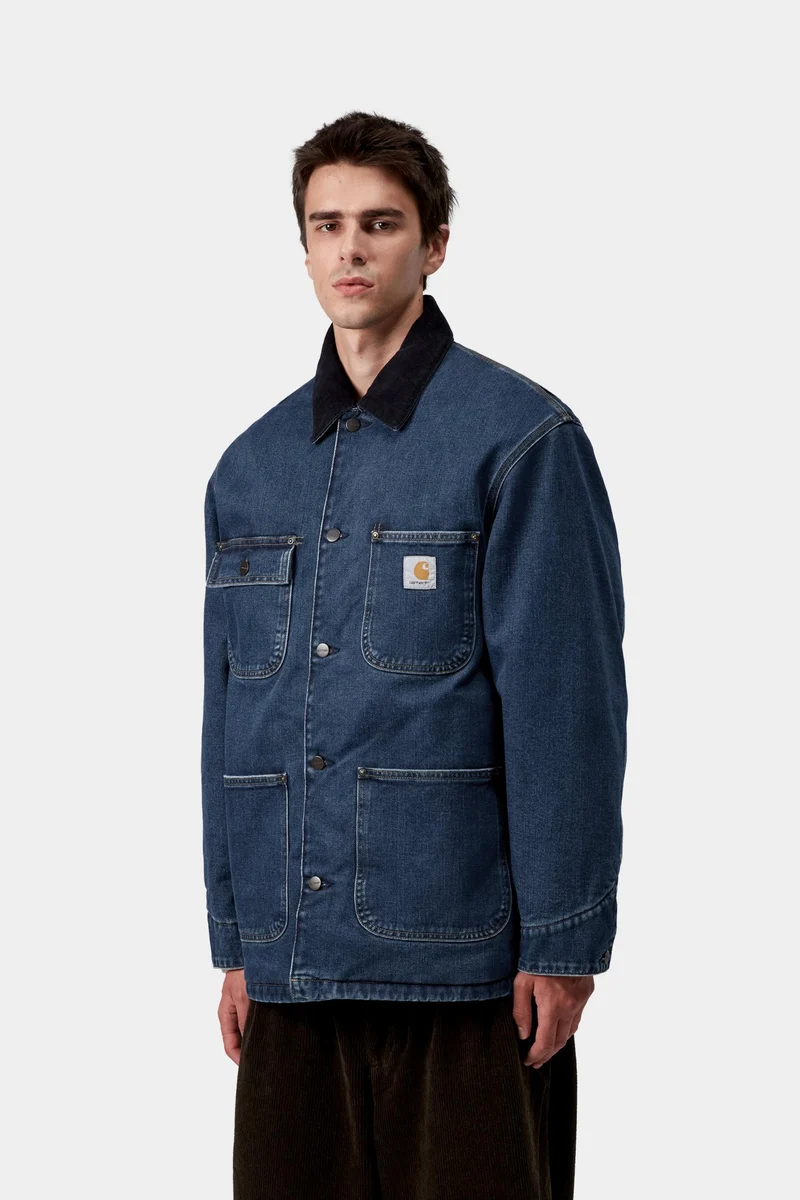 Carhartt WIP OG Chore Maitland Herren-Jeansjacke | Blau/Dunkelblau, Stone-Washed
