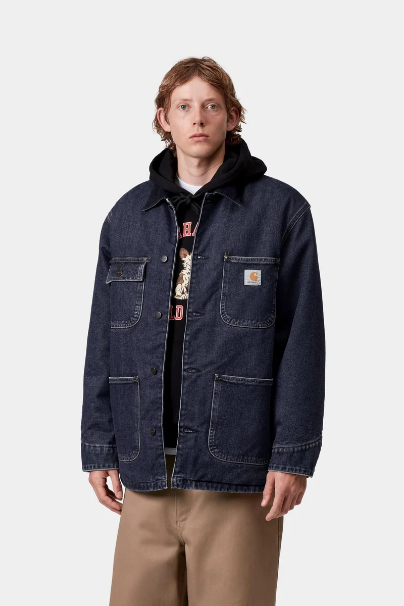 Carhartt WIP Herren OG Chore Maitland Denim Manteljacke | Blau/dunkelmarineblau, starr