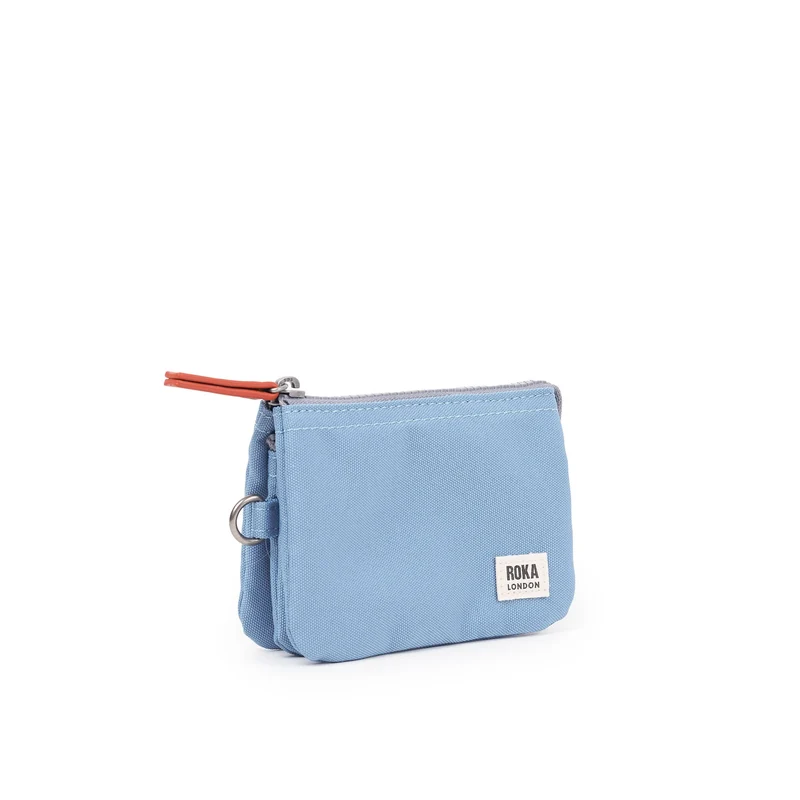 ROKA Carnaby Retro-Handtasche aus recyceltem Canvas, klein, blau