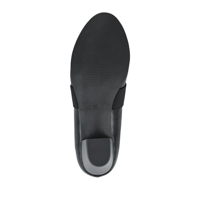 Smart Elasticated Block Heel Shoes - SANYI42003 / 328 057 - Black