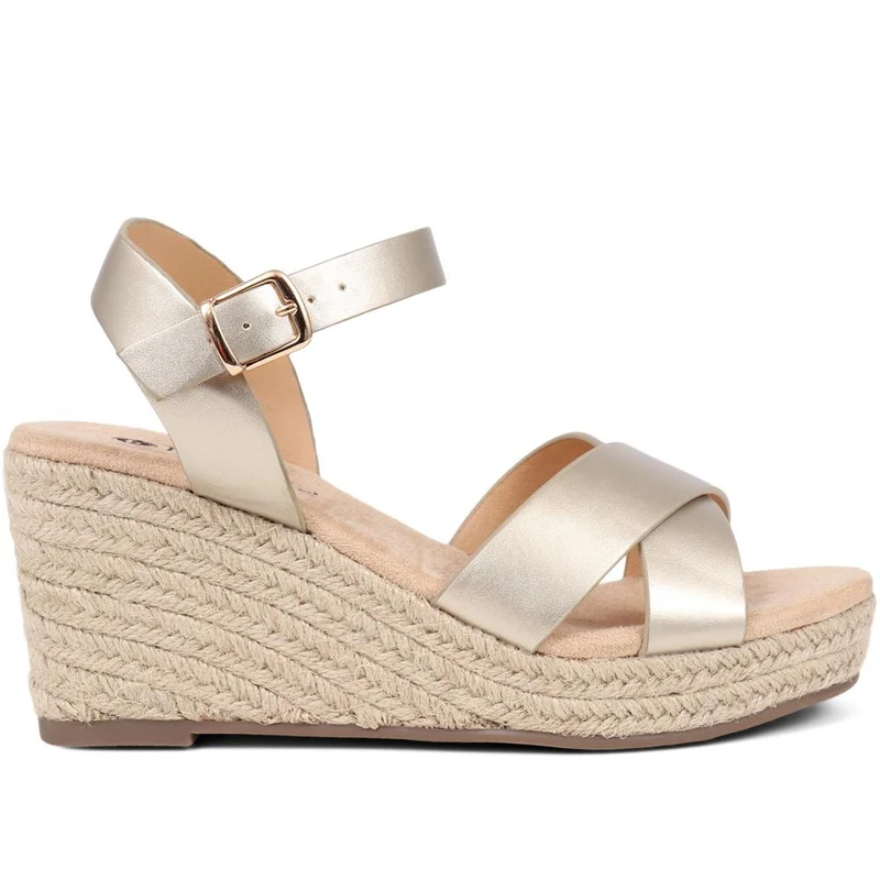 Lightweight Wedge Espadrilles - WBINS37095 / 323 624 - Gold