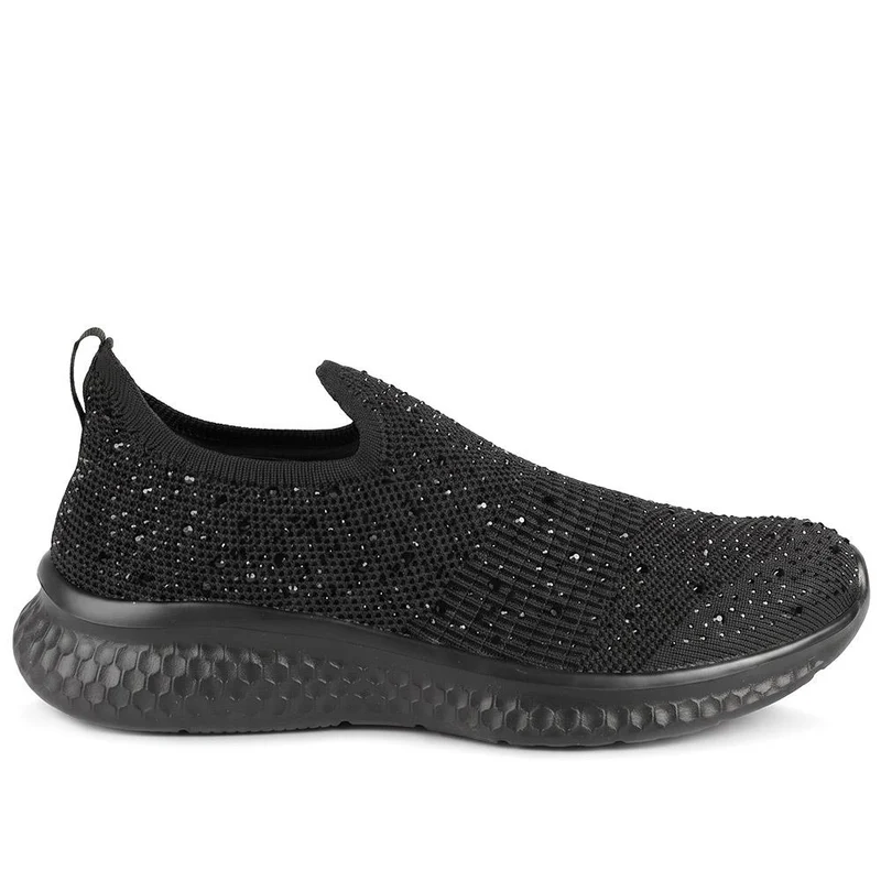 Wide Fit Memory Foam Easy Step In Trainers - BRK43042 / 329 071 - Black