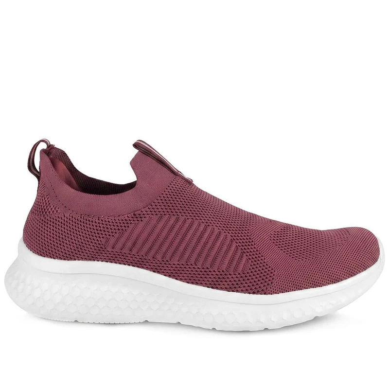 Wide Fit Memory Foam Easy Step In Trainers - BRK43041 / 329 070 - Burgundy