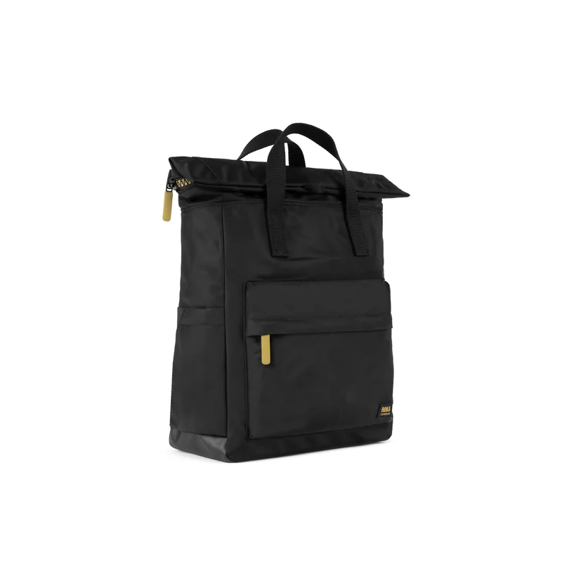 ROKA Canfield B Gold Label Schwarze mittelgroße Tasche aus recyceltem Nylon
