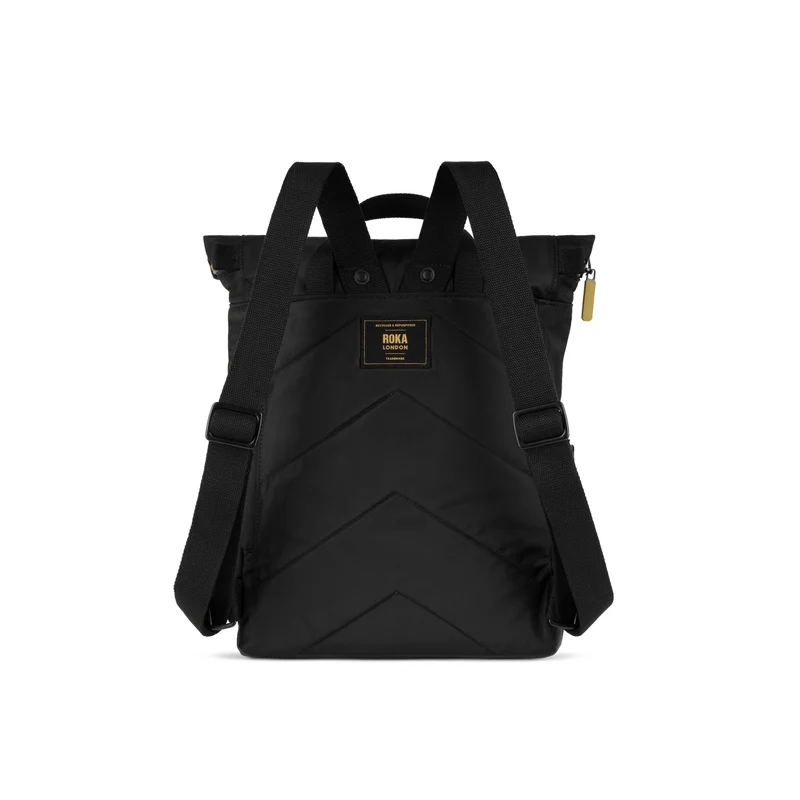 ROKA Canfield B Gold Label Schwarze mittelgroße Tasche aus recyceltem Nylon