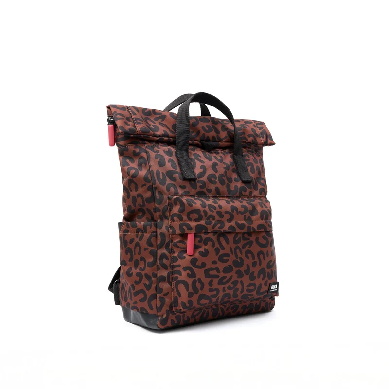 ROKA Canfield B Leopardenmuster Mittlere Tasche aus recyceltem Canvas