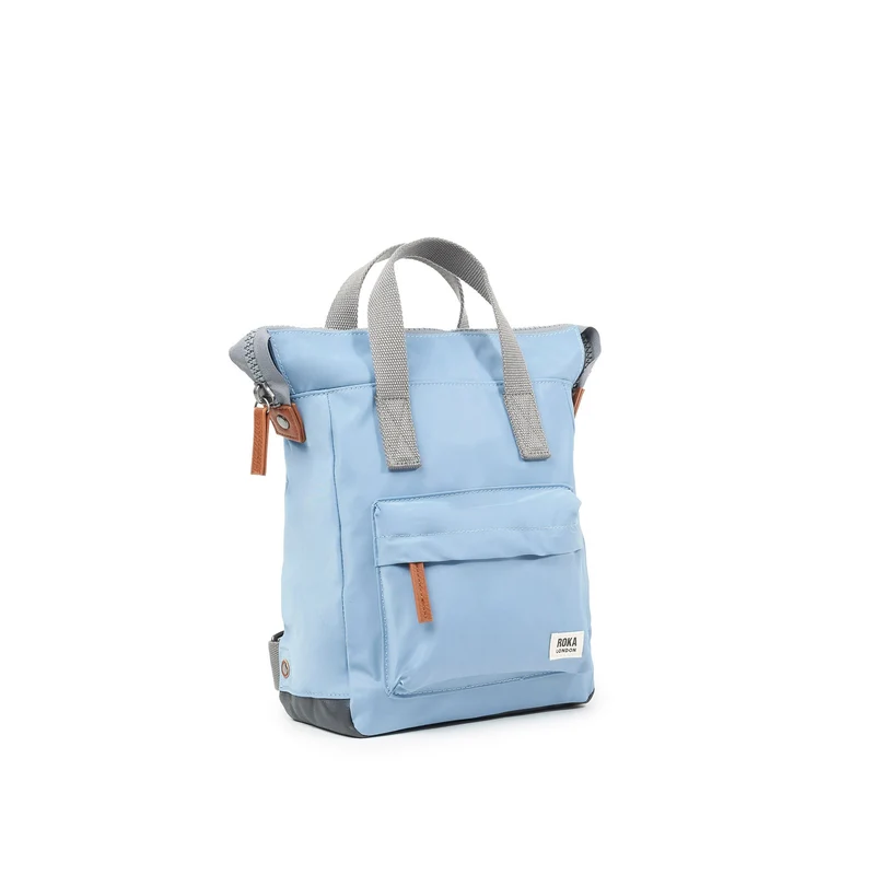 ROKA Bantry B Retro Blaue kleine Tasche aus recyceltem Nylon