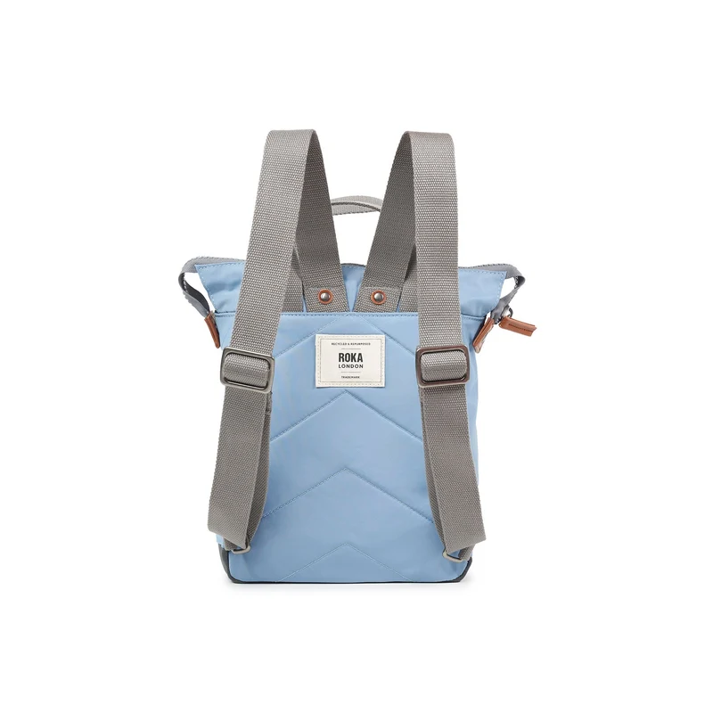 ROKA Bantry B Retro Blaue kleine Tasche aus recyceltem Nylon