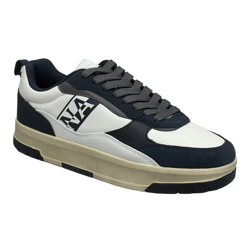 Napapijiri Herren Dust Leder Sneakers | Weiß / Marine