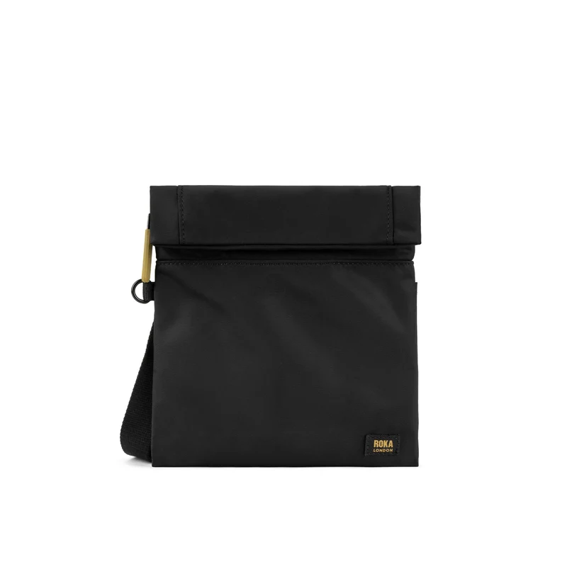 ROKA Stratford Gold Label Kleine Tasche aus recyceltem Nylon | Schwarz