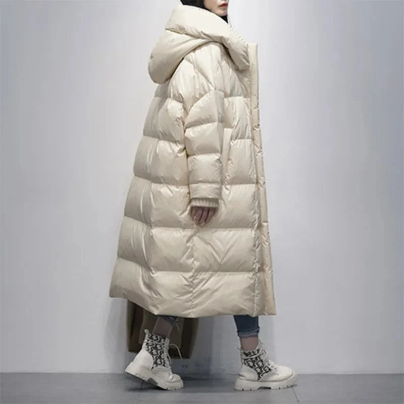 Damen Puffermantel | Lange Winterjacke | Leicht & Extra Warm