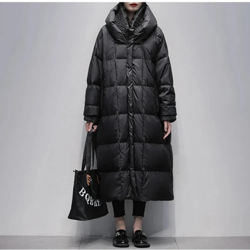 Damen Puffermantel | Lange Winterjacke | Leicht & Extra Warm