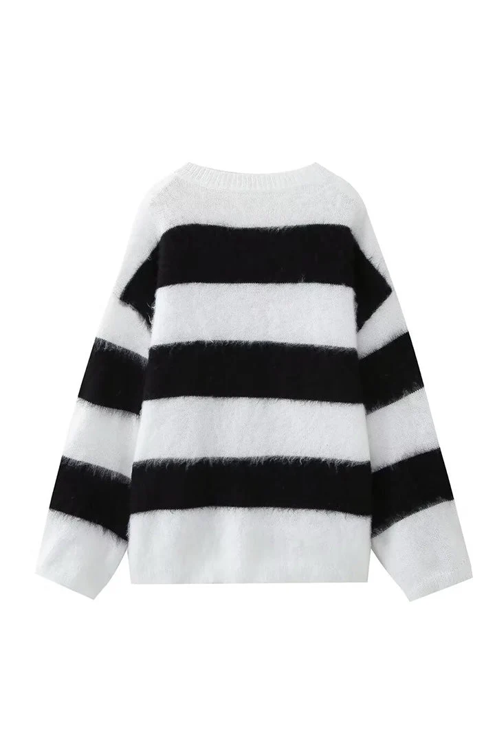 Oversize-Pullover für Damen mit Rundhalsausschnitt und überschnittenen Schultern – Hanna