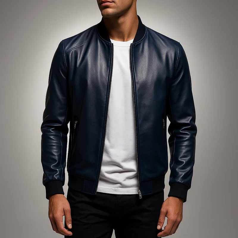 Herren-Bomberjacke aus Leder - Darel