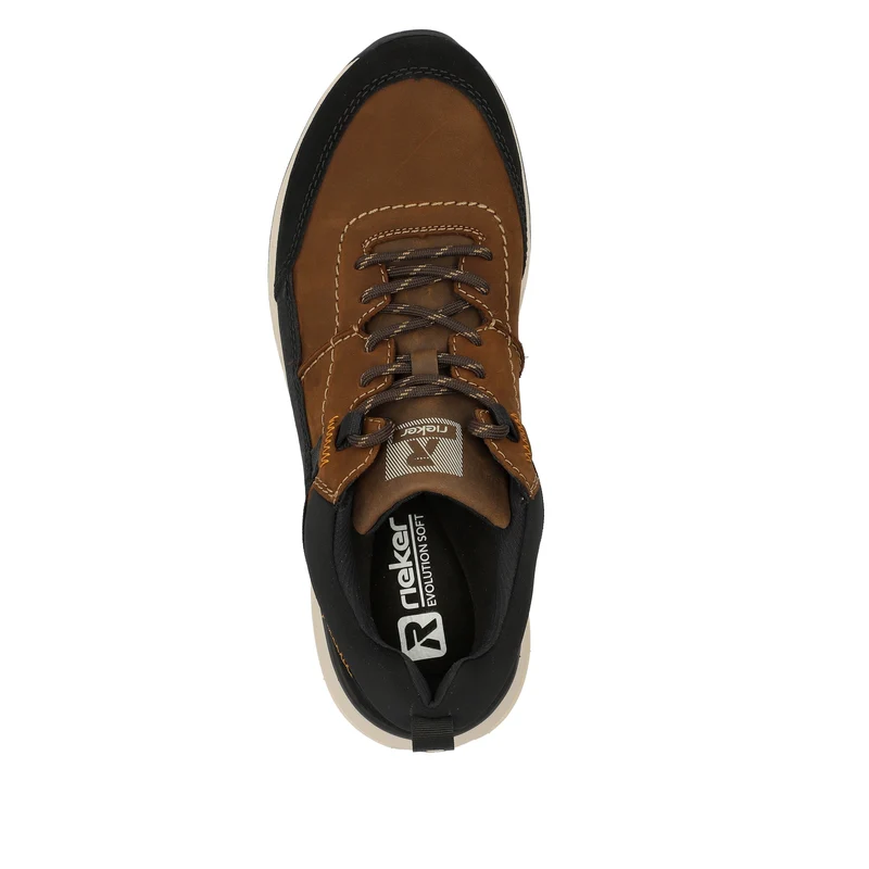 Rieker Herren Komfort Weite Leder Turnschuhe | Braun