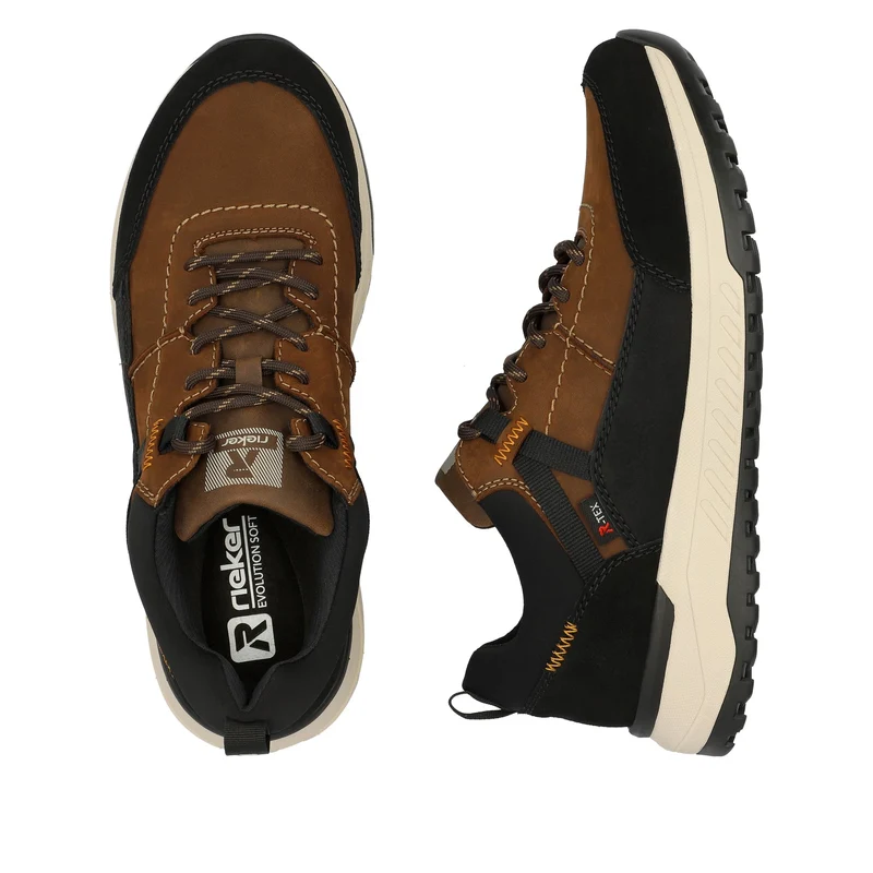 Rieker Herren Komfort Weite Leder Turnschuhe | Braun