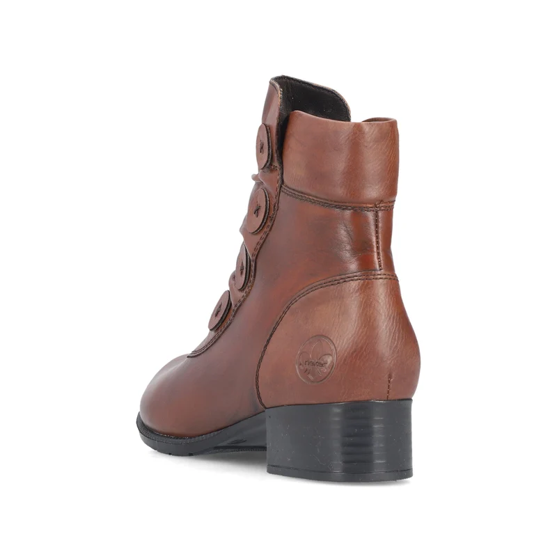 Rieker Damen Stiefeletten mit Knopfdetail | Braun