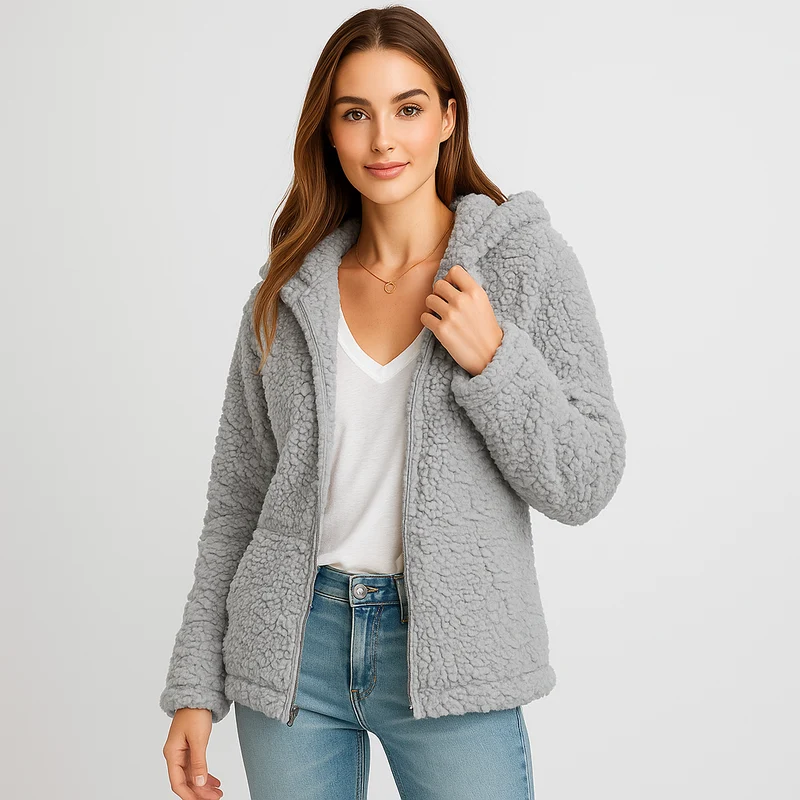 Damen-Fleecejacke mit Kapuze - Yverine