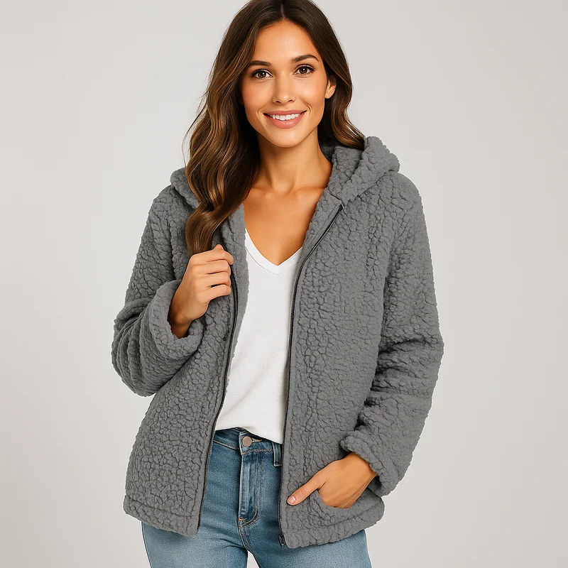 Damen-Fleecejacke mit Kapuze - Yverine