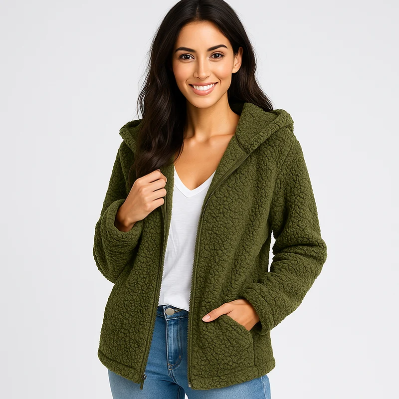 Damen-Fleecejacke mit Kapuze - Yverine