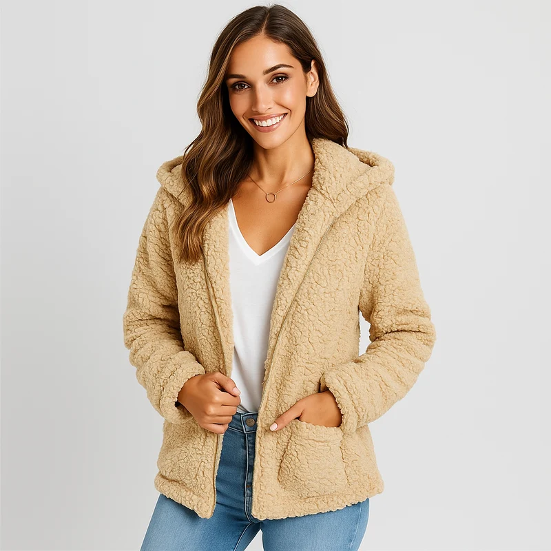 Damen-Fleecejacke mit Kapuze - Yverine