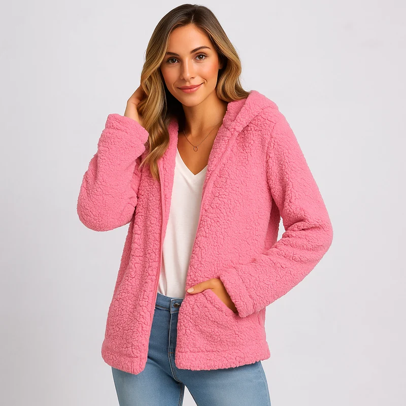 Damen-Fleecejacke mit Kapuze - Yverine
