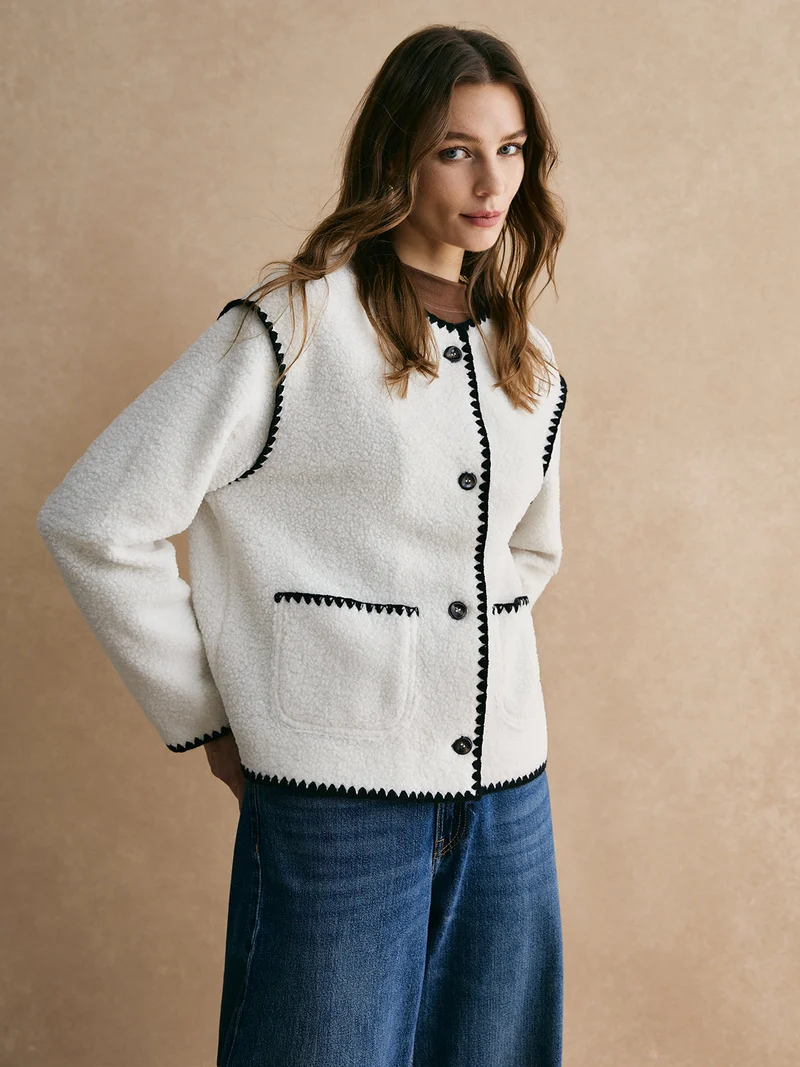 Damen-Fleecejacke mit Paspel - Annalise
