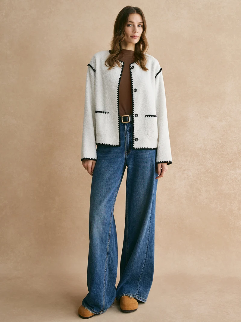 Damen-Fleecejacke mit Paspel - Annalise