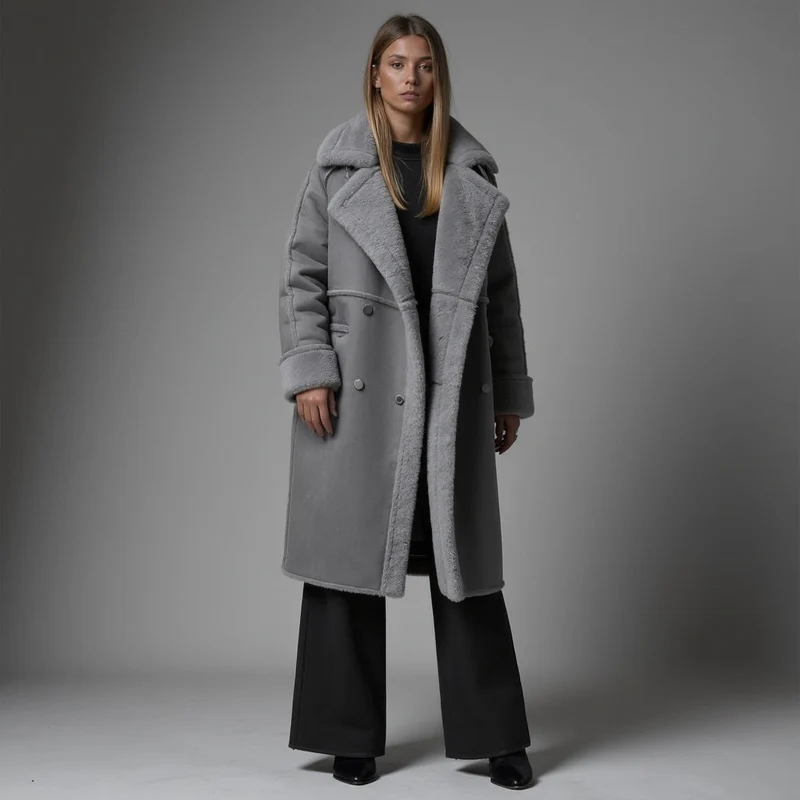 Heleyna | Wintermantel aus Wildleder