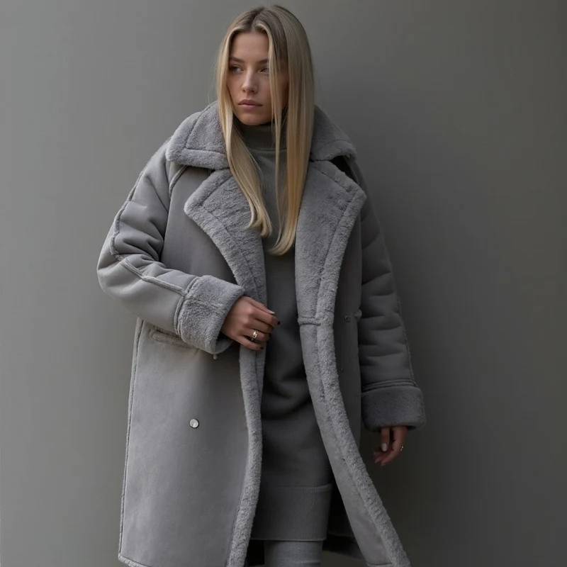 Heleyna | Wintermantel aus Wildleder