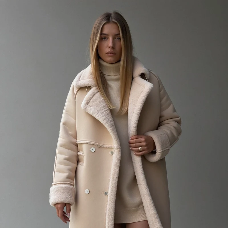Heleyna | Wintermantel aus Wildleder