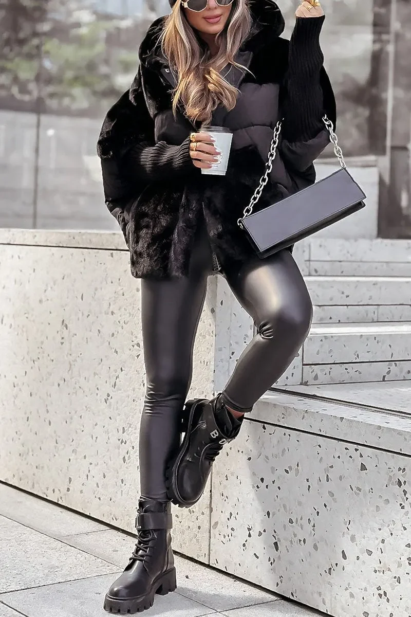Sophie - Mehrfarbige Winter-Thermojacke mit Kapuze