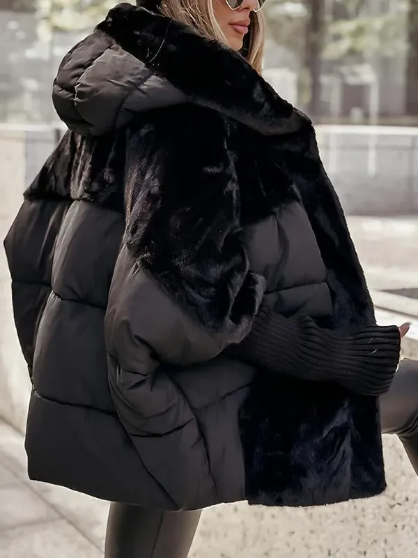 Sophie - Mehrfarbige Winter-Thermojacke mit Kapuze