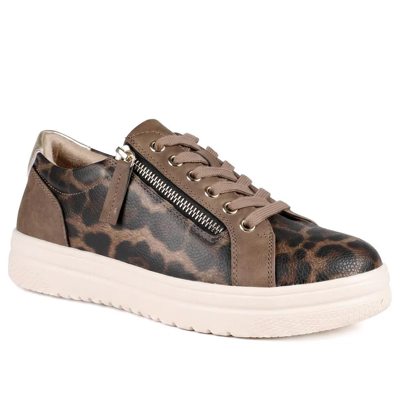 Wide Fit Zip & Lace Platform Trainers - WBINS43003 / 328 884
