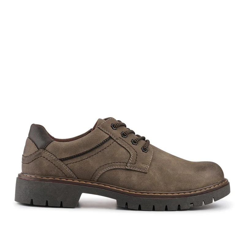 Wide Fit Lace Up Casual Shoes - GANG42002 / 327 878 - Khaki