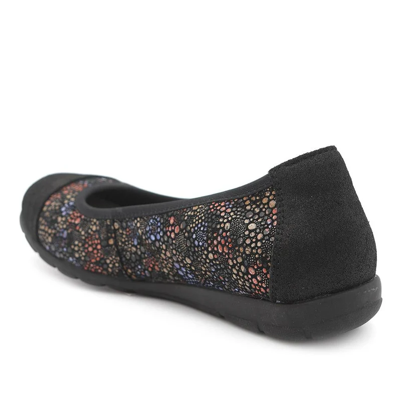 Leather Slip On Ballet Flats - BRK44005 / 329 758 - Black Floral