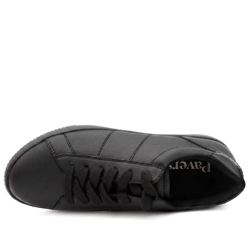 Casual Lace Up Platform Trainers - WBINS43017 / 329 059 - Black