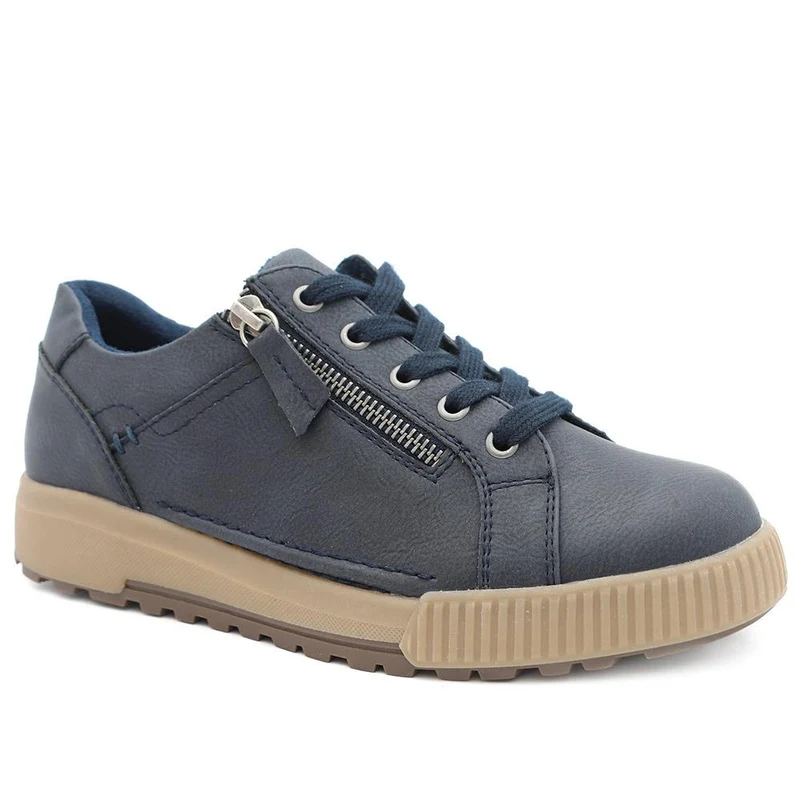 Wide Fit Zip & Lace Trainers - WBINS41019 / 326 929 - Navy