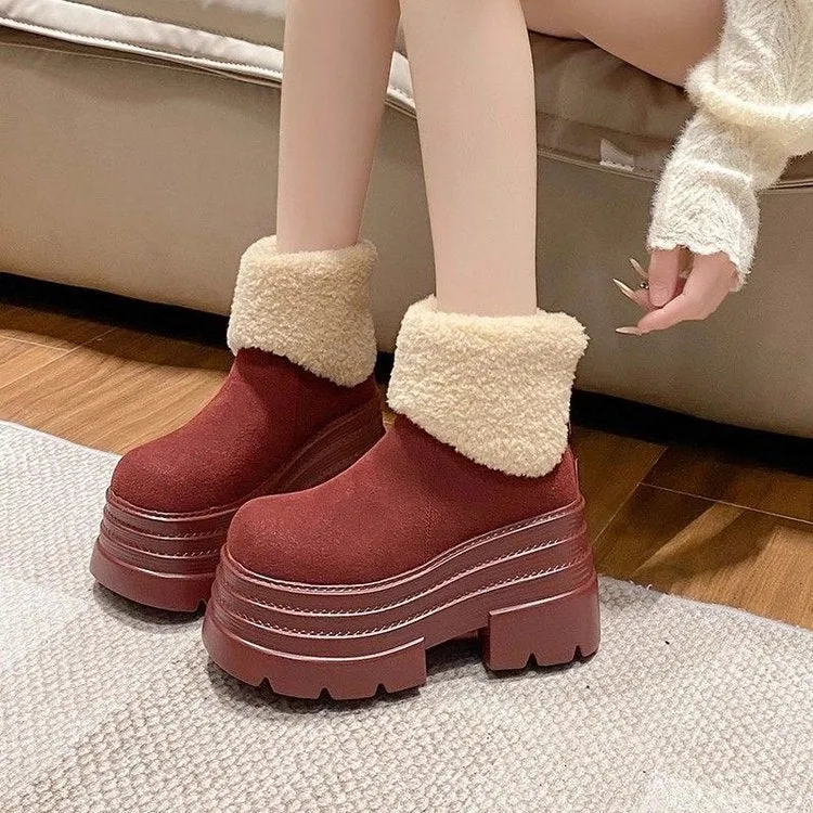 Damen Plateau-Stiefeletten mit Steppmuster - Svea