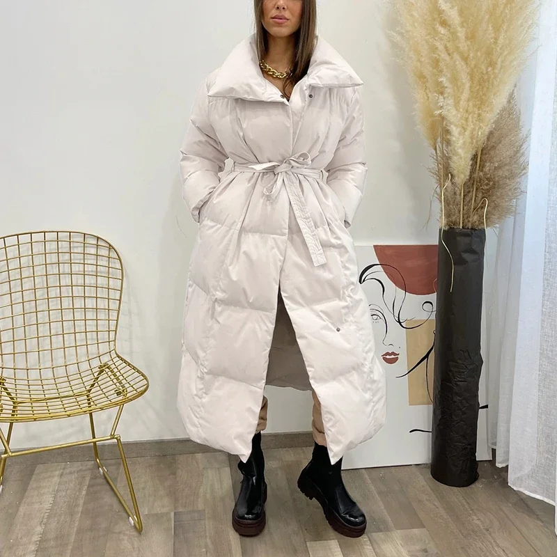 Dopi | Lange Damenjacke mit Gürtel