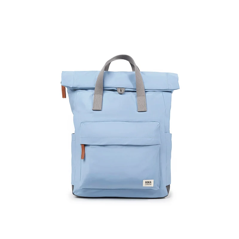 ROKA Canfield B Retro Blaue mittelgroße Tasche aus recyceltem Nylon