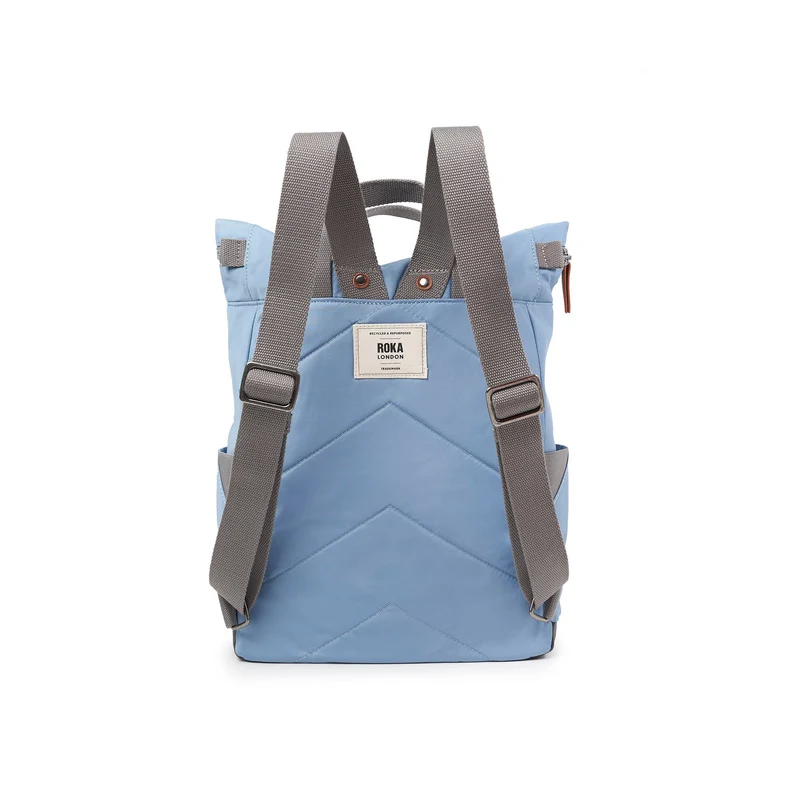 ROKA Canfield B Retro Blaue mittelgroße Tasche aus recyceltem Nylon