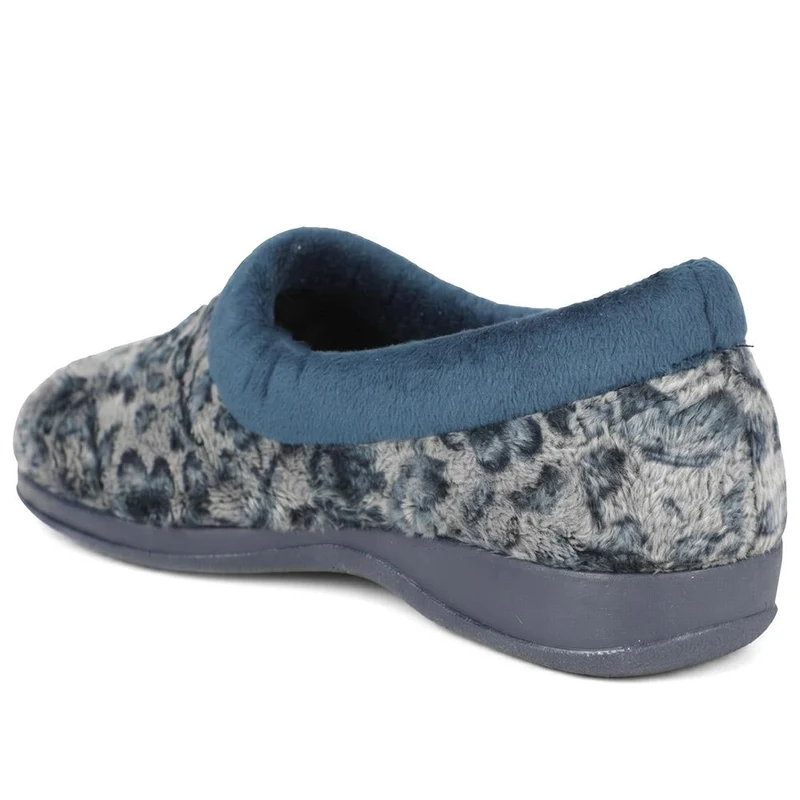 Warm Lined Faux Fur Slippers - ANAT44001 / 330 346 - Navy