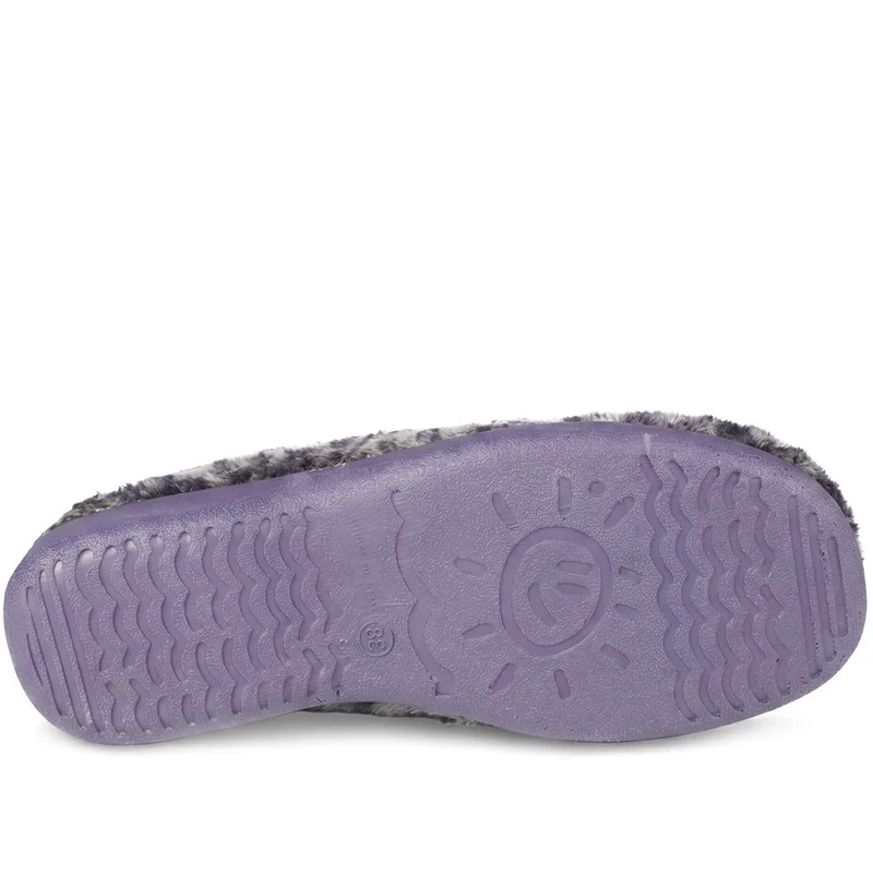 Warm Lined Faux Fur Slippers - ANAT44001 / 330 346 - Purple